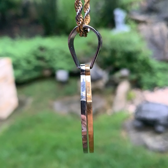 New Two Tone Stainless Steel and Cross, w/ 20” ch - Picture 4 of 8